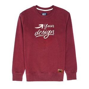 Sudadera Personalizada con Estampado Impermeable en 3D, Cuello Redondo, Unisex, de Forro Polar, Color Granate, con Impresión de Marca, Bordado y Etiqueta Privada - Product Image 1