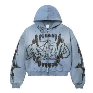 Sudadera con capucha personalizada de invierno, de gran gramaje (450 g/m²), para hombre, con doble capucha, de forro polar de algodón grueso, con hombros caídos y corte holgado. - Product Image 3