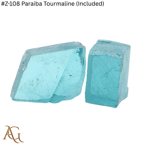 Nano Diamante en Bruto Cultivado en Laboratorio # Turmalina Paraiba Z 108 (Incluida), Color Azul Neón, Gema Tallada, Sintética, Simulada, Creada en Laboratorio, Nanosital - Product Image 1