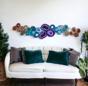 Horloge sous-verre en Agate verte avec plaque électrolytique dorée, tranche d'agate pour la décoration de la maison de l'inde à vendre - Product Image 4