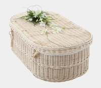 Cercueil en osier naturel pour bébé avec couvercle, panier funéraire biodégradable pour bébés du Vietnam