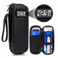 Étui de voyage isotherme en cuir PU pour médicaments, sac de conservation au froid pour stylos à insuline et flacons, avec fermeture éclair