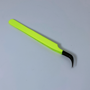 Ensemble de pincettes de couleur vert fluo, en acier inoxydable, pour extension inclinée, applicateur de cils, vente complète personnalisée - Product Image 4