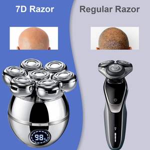 Afeitadora Eléctrica Rotatoria Recargable con Pantalla LED, Uso en Seco y Húmedo, Impermeable IPX7 para Afeitar la Cabeza Calva, Función de Reemplazo - Product Image 1