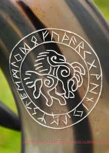 Auténtica taza de cuerno vikingo jarra pulida a prueba de fugas y olores para cerveza o decoraciones de Halloween artesanías naturales hechas a mano - Product Image 4