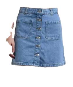 Jupe en jean moderne pour femme, style Y2K, avec poches, taille haute, boutonnée, décontractée, mode estivale, vente en gros très prisée - Product Image 1