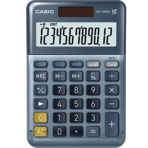 Calculatrice de bureau à énergie solaire 101 x 28 x 149 mm Argent/Gris pour CASIO MS-120EM - Product Image 1