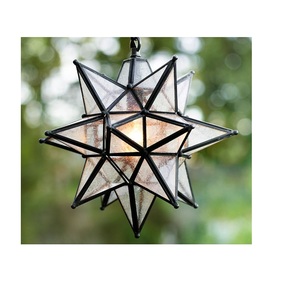 Lanternes suspendues en verre étoilé peintes à la main, festives, écologiques, de haute qualité, modernes, élégantes et uniques, pour Noël, par Z.HANDICRAFTS - Product Image 1