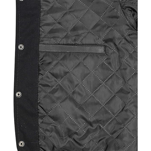 Chaqueta de Béisbol de Invierno para Hombre, Cuello Alto, Logotipo Frontal, Costuras en Color Contrastante, Estilo Oversize - Product Image 4