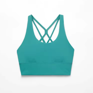 Soutien-gorge de sport en nylon pour femmes en gros haut court dos nu vêtements de sport soutiens-gorge de yoga solides pour l'entraînement de fitness taille XL doublure en spandex - Product Image 1