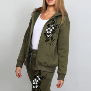 High Street Trendy Style Boxy Fit Hoodies Mujeres Personalizar Parche Trabajo 100% Algodón Fleece Color sólido Manga larga Mujeres Hoodies - Product Image 6