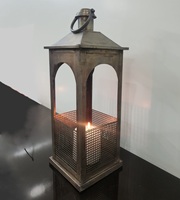 Grand support de pilier en fer à cadre métallique élégant et polyvalent pour l'intérieur et l'extérieur Bougeoir de Noël Porte-bougie de décoration intérieure durable