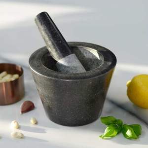 Classic Marble Mortar And Pestle Set With Thick Base And Wide Bowl Suitable For Tough <b>Spice</b> And <b>Herb</b> Combinations - Product Image 6