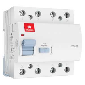Interruptor Doble Polo RCCB Euro2 D7 63A 100mA, Interruptor Diferencial de Corriente Residual de Plástico y Cobre, Curva C BCD - Product Image 1