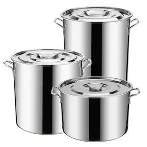 Factory Price Large Capacity Soup Stock Pot with Lid 25-60 cm cauldron Stainless Steel Cooking Pot