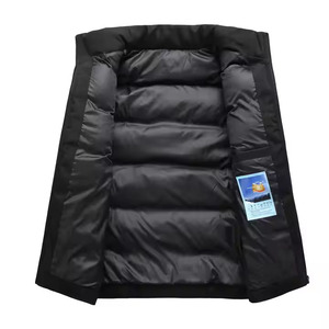 Chaqueta acolchada con cremallera informal de alta calidad para hombre de otoño e invierno, sólida, sin mangas, de lana, transpirable, bordada, con cuello levantado, cálida - Product Image 3