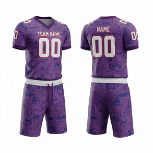 ชุดยูนิฟอร์มอเมริกันฟุตบอลแบบปรับแต่งได้ พร้อมกางเกงขาสั้นและตำแหน่งโลโก้ด้านหน้า - Product Image 2