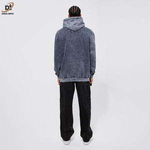 Couleur rose clair vêtements d'hiver décontractés hommes sweats à capuche délavés à l'acide dernière conception 2024 sweats à capuche délavés à l'acide pour adultes - Product Image 3