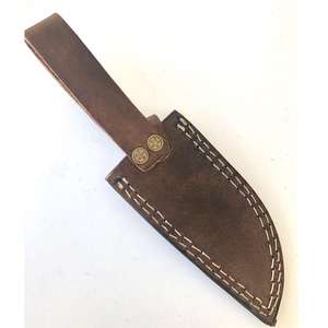 Cuchillo de Caza para Coleccionistas con Mango de Asta de Ciervo Forjado a Mano, Hoja de Acero de Damasco de 4.5 Pulgadas, Mango de Madera de Cobre y Funda de Cuero - Product Image 1