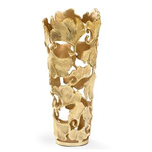 Jarrón de metal martillado a mano chapado en oro aluminio fundido florero decorativo para decoración de mesa de boda - Product Image 1