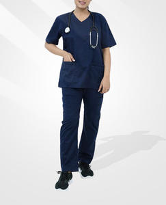 Uniforme Médico Personalizado con Logotipo, Tela Elástica de Poliéster y Spandex, Manga Corta, Unisex, Fácil Cuidado, Antiarrugas, para Doctor y Hospital - Product Image 2