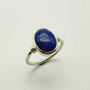 Men's Vintage Minimalist Anniversary Statement <b>Ring</b> Hand-Cut 925 Sterling Silver with Natural <b>Lapis</b> <b>Lazuli</b> Stone Bezel Set - Product Image 2