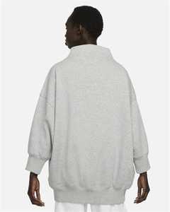 OEM personalizado Logo Drop manga larga Oversized Pullover ropa deportiva moderna de algodón de peso pesado Mock Neck Fleece sudadera para mujer - Product Image 3