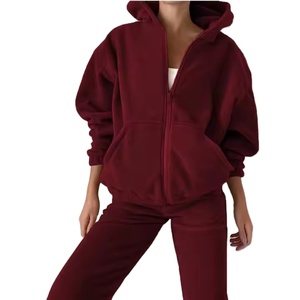Nouveau Style femmes ensemble vêtements sweats à capuche grande taille sweats à capuche pour femmes fermeture éclair complète Logo motif personnalisé sweats à capuche pour femmes - Product Image 1