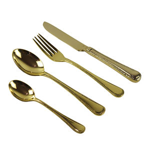 Ensemble de couverts en laiton doré de luxe en gros, couteau, cuillère, cuillère à café, fourchette, pour le petit-déjeuner et la décoration de table - Product Image 5