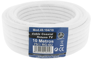 10m. Rotolo di cavo coassiale RG6 TV 1mm. (DH 49.104/10) - Product Image 1