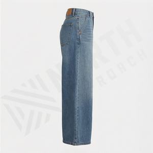 Pantalones Vaqueros Anchos de Pierna Extrema para Mujer, Color Personalizado, Tinte de Té, Transpirables, Tallas Grandes, Moda Urbana - Product Image 3