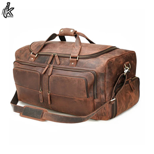 Sacs de voyage en cuir pleine fleur grande capacité pour hommes, idéaux pour les week-ends et les déplacements – Nouveauté très prisée - Product Image 5