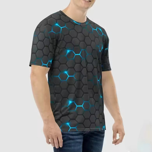 Camiseta Deportiva Casual para Hombre, 100% Algodón, Impresión por Sublimación, Ajuste Holgado, Transpirable, Secado Rápido, Venta al Por Mayor - Product Image 1