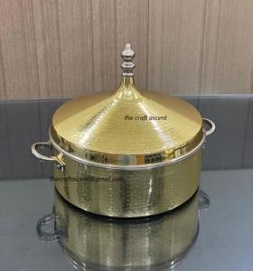 Casserole de service en acier de qualité supérieure faite à la main avec couvercle au design moderne de luxe pour hôtel et restaurant en Inde - Product Image 4
