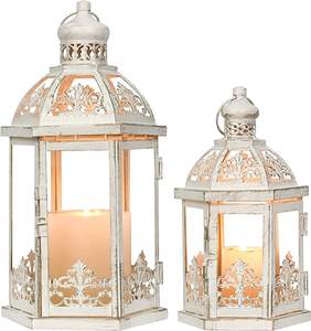 Conjunto de calidad premium de dos farolillos de metal decorativos hechos a mano personalizados Color tradicional mejor precio conjunto de dos farolillos de metal - Product Image 4