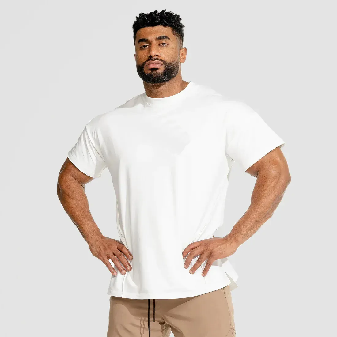 100% 면 남자 체육관 T 셔츠 피트니스 런닝웨어 셔츠 압축 체육관 착용 남자 반소매 T 셔츠