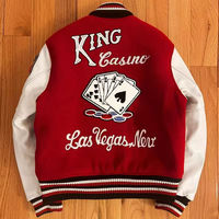 Chaquetas Bomber Varsity Personalizadas para Hombre, Estilo Urbano, con Letras Bordadas, de Lana y Cuero, Transpirables, Corte Holgado, con Chenilla Bordada en la Parte Delantera