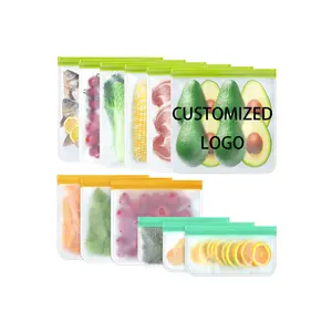 HANSUN Customized Reusable Bpa-free Fresh Keeping Storage Set Peva Waterproof Leakproof Sandwich Silicone Food Bag For Kitchen