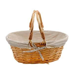 สินค้ามาใหม่! ตะกร้าหวายสีน้ำตาลน้ำผึ้งพร้อมที่จับสำหรับใช้ในห้องครัวบ้านสวน-สำหรับเก็บผลไม้เก็บดอกไม้ - Product Image 3