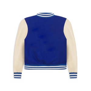 เสื้อแจ็กเก็ตบอมเบอร์ผ้าขนแกะ100% สำหรับผู้ชายเสื้อแจ็กเก็ตผ้ากำมะหยี่ปักลายสไตล์มหาวิทยาลัยย้อนยุคงาน OEM ตามสั่งสำหรับฤดูหนาวไซส์ใหญ่พิเศษ - Product Image 2