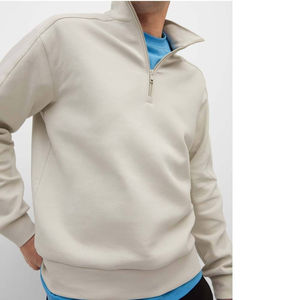 2026 basiques haute qualité hommes quart Zip cou faux sweat Sport fermeture éclair demi fermeture éclair pull à capuche sweat hommes - Product Image 5
