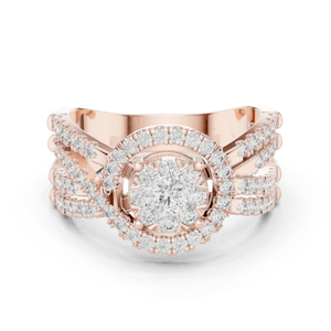 Anillo de Diamante Redondo Cultivado en Laboratorio en Oro Blanco de 14K para Mujer |   Regalo de Aniversario |   Diamante Cultivado Nuevo - Product Image 2