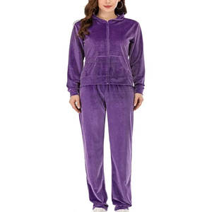 Chándal profesional de terciopelo de invierno para mujer, ropa de calle de talla grande de alta calidad a bajo precio con conjuntos de patrón sólido transpirable - Product Image 3