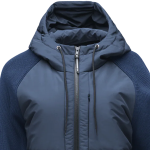 Sweat à capuche léger pour homme, fermeture éclair, veste en tricot hybride, manches longues, athlétique, décontracté, streetwear - Product Image 6