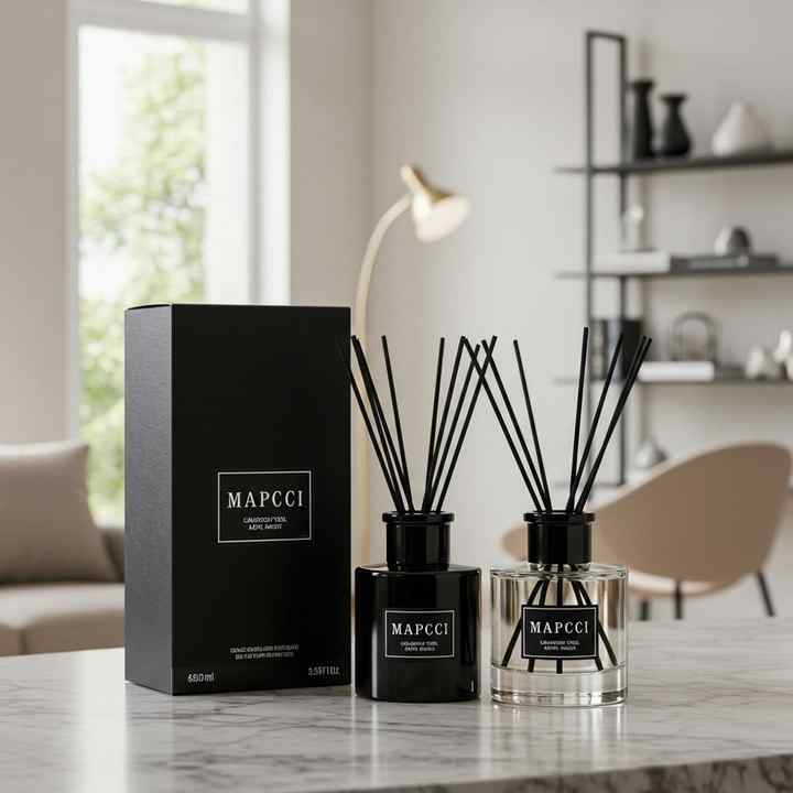 High Quality Home Fragrance Luxury Essential Oil Perfume Black Reed Diffuser Gift Set