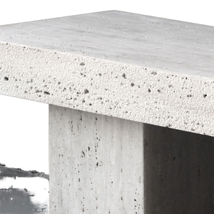 Banc en pierre de travertin naturel sièges de jardin et de patio extérieurs modernes meubles artisanaux pour salon et salle à manger - Product Image 1