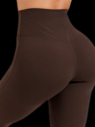 Entrenamiento de cintura alta Ropa deportiva de color sólido personalizada Leggings de cintura personalizados Leggings acampanados - Product Image 5