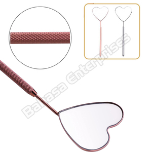 Gros grand miroir d'inspection de cils en acier inoxydable en forme de coeur outil d'extension de cils de beauté pour le maquillage en observant les cils - Product Image 4