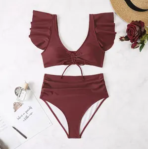 good quality hot selling good quality cheap price customized two piece swimsuit set young girl swimsuit model