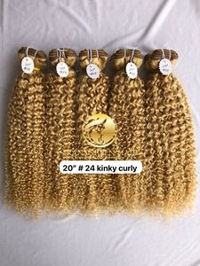 La mejor calidad 20 "#24 Color Kinky Curly Paquete al por mayor Raw Indian Temple Directo de la máquina de La India Cabello humano de doble trama - Product Image 5